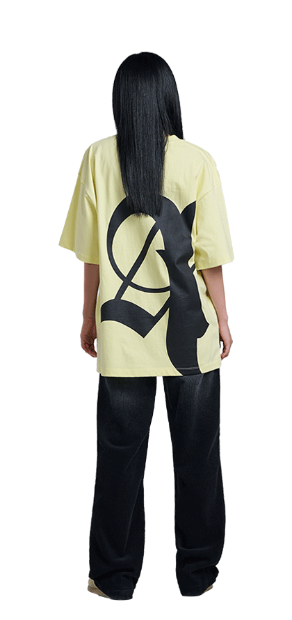 big-new-symbol-printing-short-sleeve-t-shirt-yellow